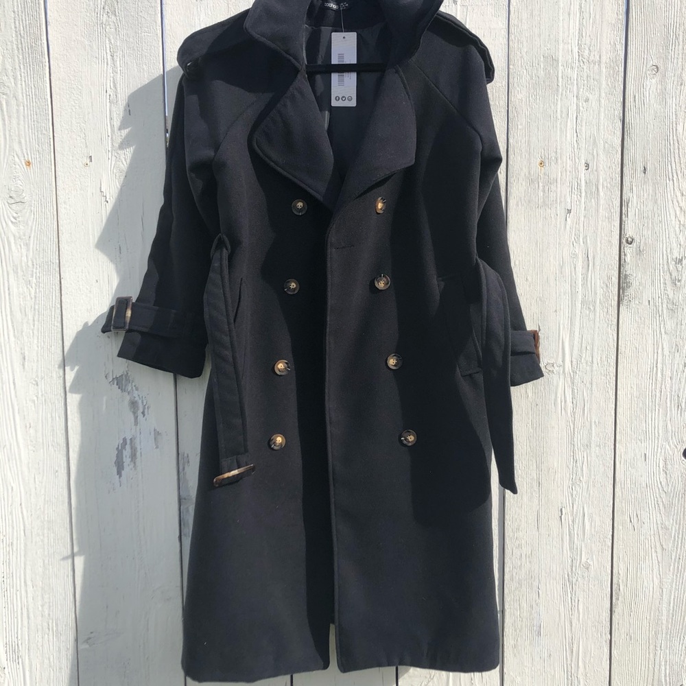 Boohoo long pea coat